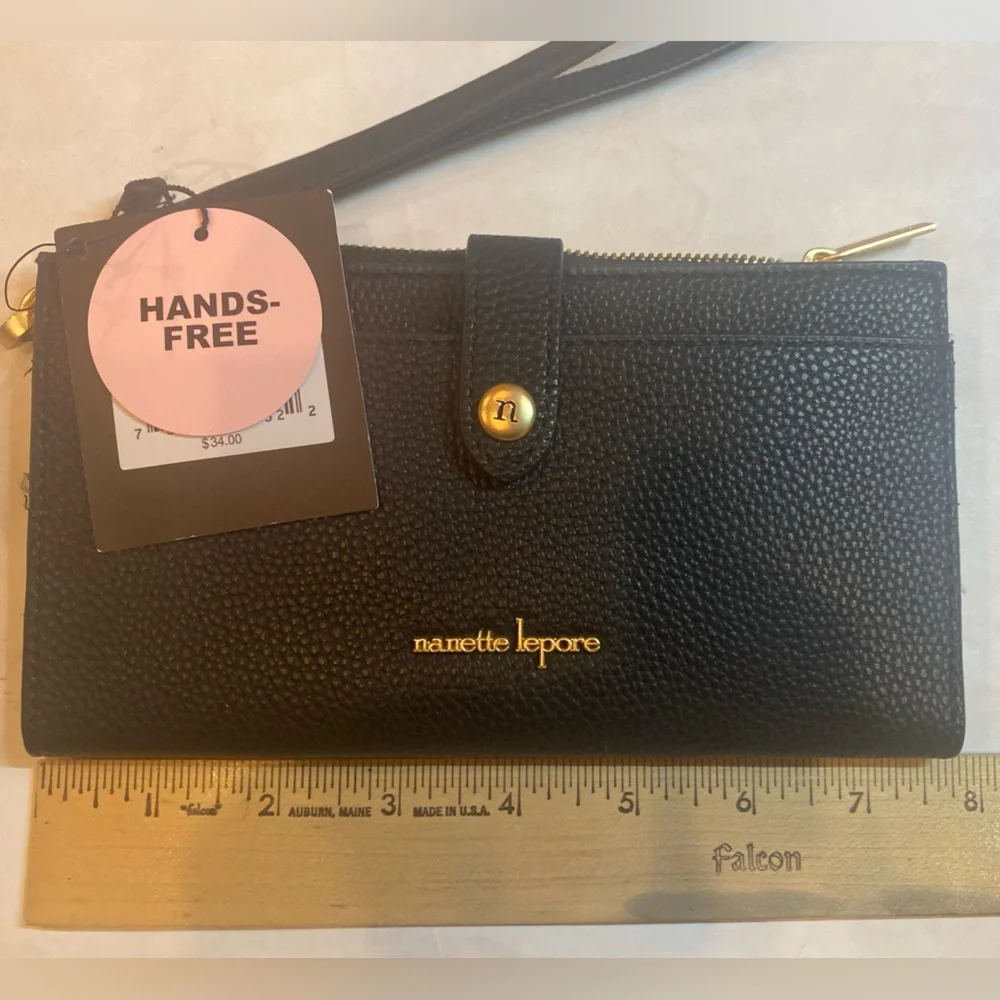 Nanette Lepore Gemma Slim Wristlet convertible wallet multi compartment zip top